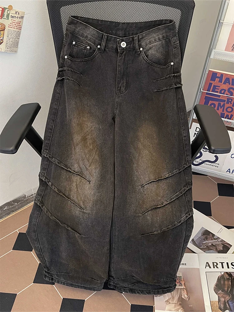 Grey Black Jeans Women High Waist American Street Wide Leg Pants Vintage Straight Baggy Casual Mom Oversize Denim Trousers
Grey Black Jeans Women High Waist American Street Wide Leg Pants Vintage Straight Baggy Casual Mom Oversize Denim Trousers