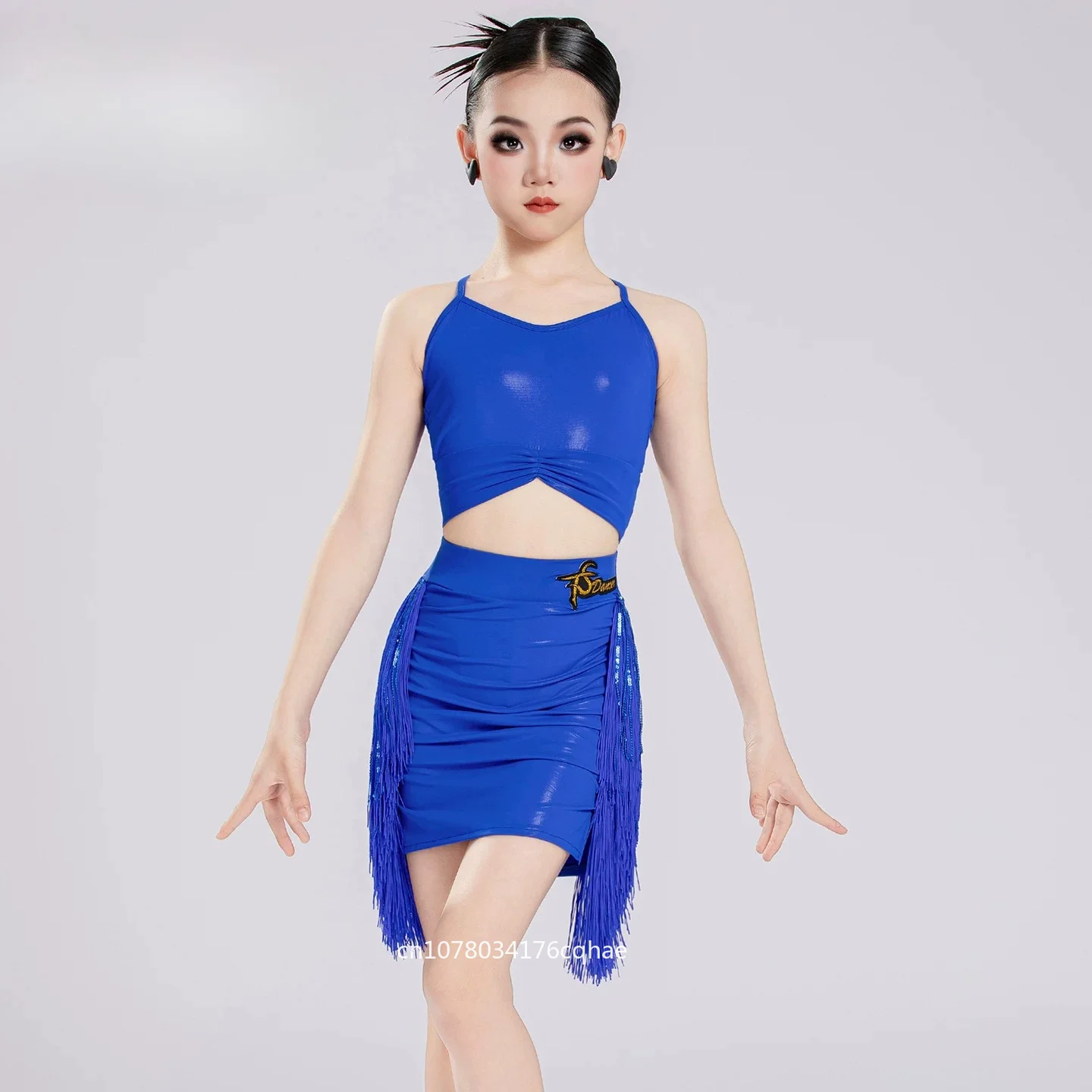Leather Tassels Latin Dance Dress with Sleeve blue Kids Girls Club Training Professional Competition Rumba Cha Cha Dancewear
Leather Tassels Latin Dance Dress with Sleeve blue Kids Girls Club Training Professional Competition Rumba Cha Cha Dancewear