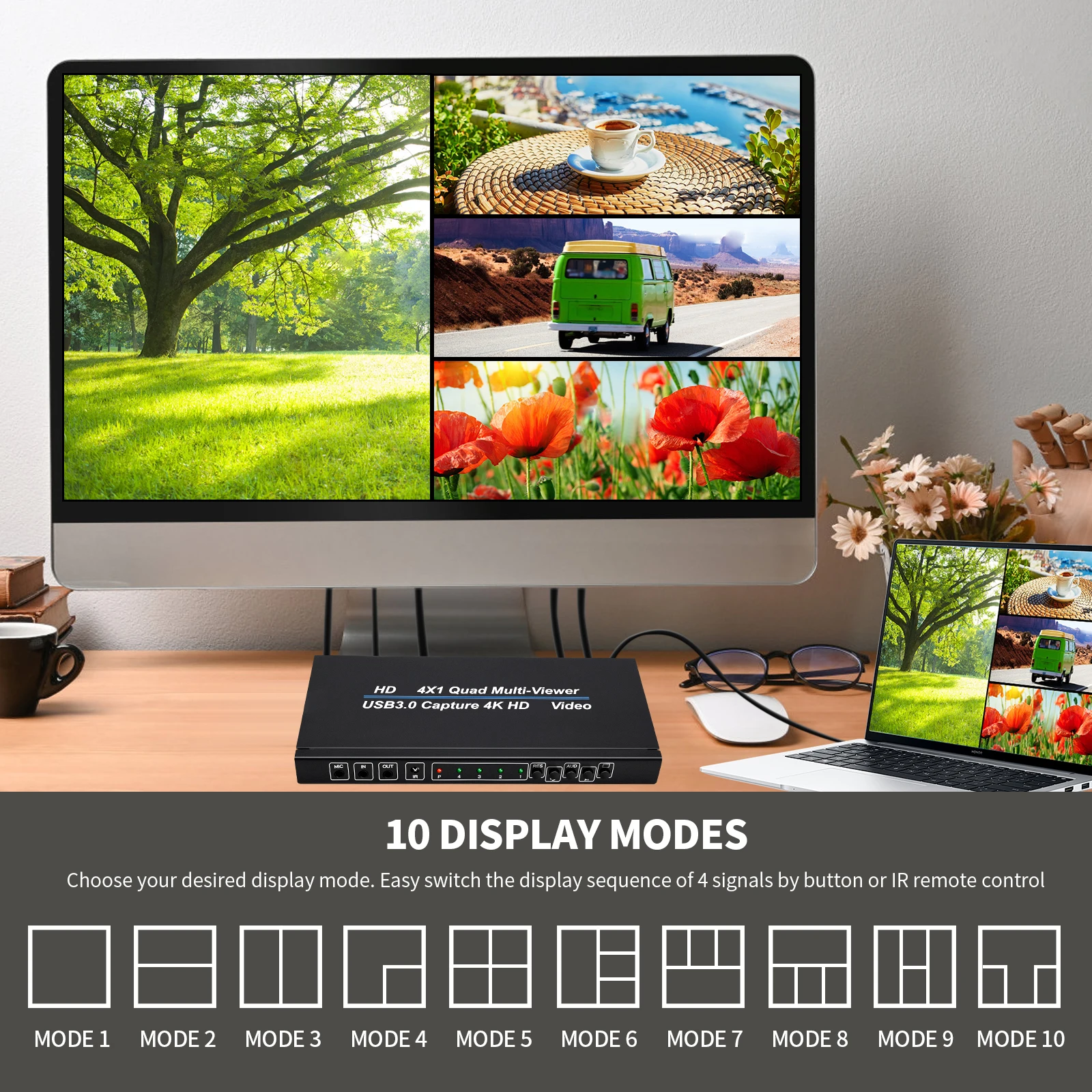 HD Quad Screen Multiviewer 4x1 4k USB3.0 Карта видеозахвата HD 4x1 Quad Multi-viewer Screen Splitter для ПК в прямом эфире
HD Quad Screen Multiviewer 4x1 4k USB3.0 Карта видеозахвата HD 4x1 Quad Multi-viewer Screen Splitter для ПК в прямом эфире