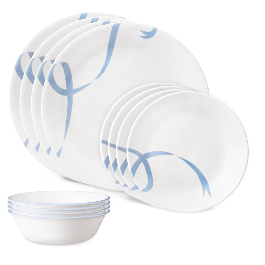 Blue Ribbons 12-Piece Glass Dinnerware Set Service for 4
Blue Ribbons 12-Piece Glass Dinnerware Set Service for 4