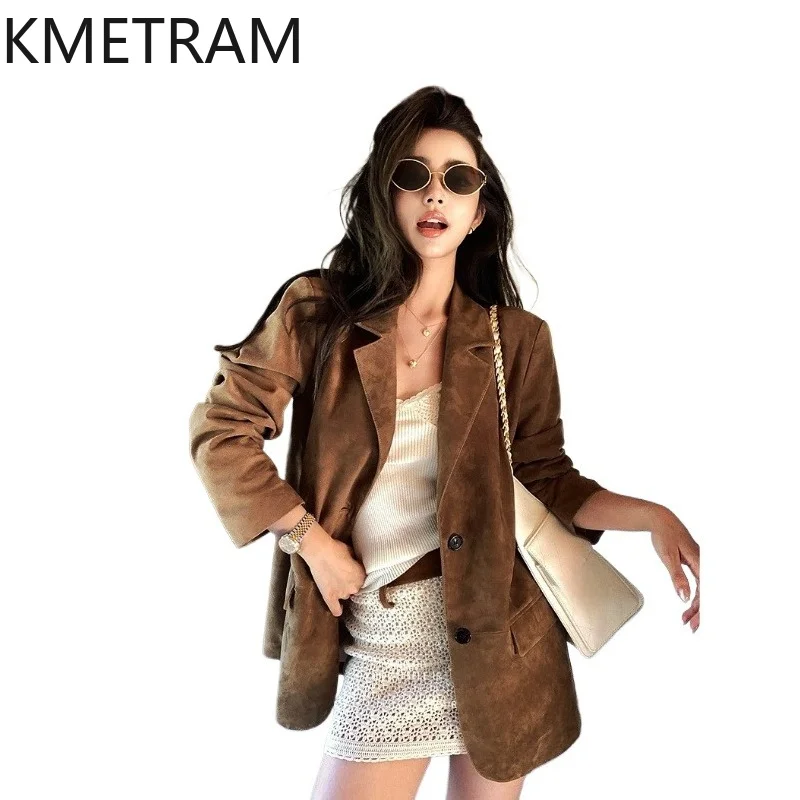 KMETRAM Genuine Suede Sheepskin Leather Jacket Woman Old Money Style Suit Coat Autumn Mid-Length Jackets 2026 Women Clothes 가죽자켓
KMETRAM Genuine Suede Sheepskin Leather Jacket Woman Old Money Style Suit Coat Autumn Mid-Length Jackets 2026 Women Clothes 가죽자켓
