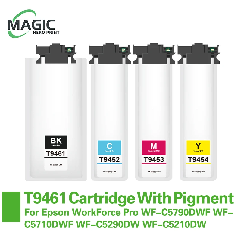 NEW T9461 T9452 T9453 T9454 Ink Cartridge With Pigment Ink For Epson WorkForce Pro WF-C5790DWF WF-C5710DWF WF-C5290DW WF-C5210DW
NEW T9461 T9452 T9453 T9454 Ink Cartridge With Pigment Ink For Epson WorkForce Pro WF-C5790DWF WF-C5710DWF WF-C5290DW WF-C5210DW