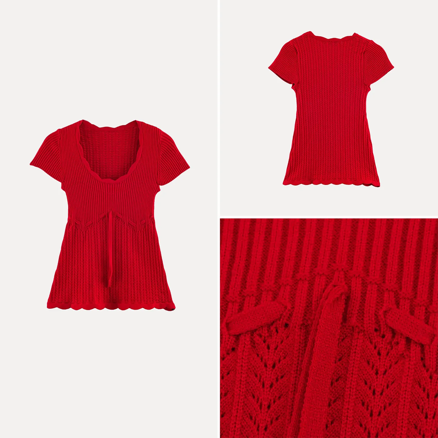 Women's Summer 2026 Knitted Short Sleeve Mesh Texture Lace-Up Hollow out Knitwear European Style Long Sleeve Overhead Polyester
Women's Summer 2026 Knitted Short Sleeve Mesh Texture Lace-Up Hollow out Knitwear European Style Long Sleeve Overhead Polyester