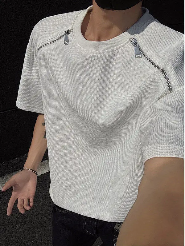 Casual Sle Men's T-irt Double Zipper Splice ort Sve Breathable Lightweight round Ne Regular Fit Summer Faion
Casual Sle Men's T-irt Double Zipper Splice ort Sve Breathable Lightweight round Ne Regular Fit Summer Faion