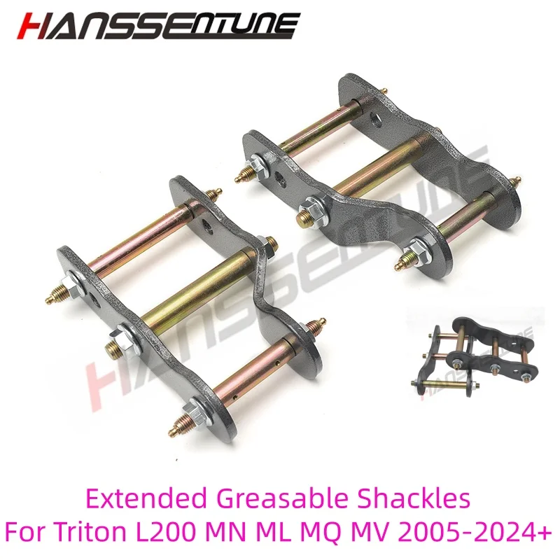 HANSSENTUNE 4x4 Rear Extended Greasable Shackles Kits 2" Suspension Spring Lift Kits For Triton L200 MN ML MQ MV 2005-2024++
HANSSENTUNE 4x4 Rear Extended Greasable Shackles Kits 2" Suspension Spring Lift Kits For Triton L200 MN ML MQ MV 2005-2024++