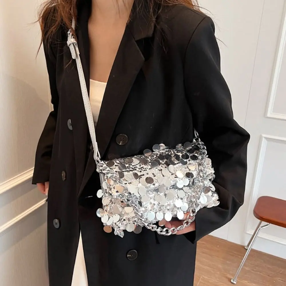 French Shiny Evening Banquet Bag Handbag Chain Sequin Shoulder Bag with Round Handle Mini Square Bag Women
French Shiny Evening Banquet Bag Handbag Chain Sequin Shoulder Bag with Round Handle Mini Square Bag Women