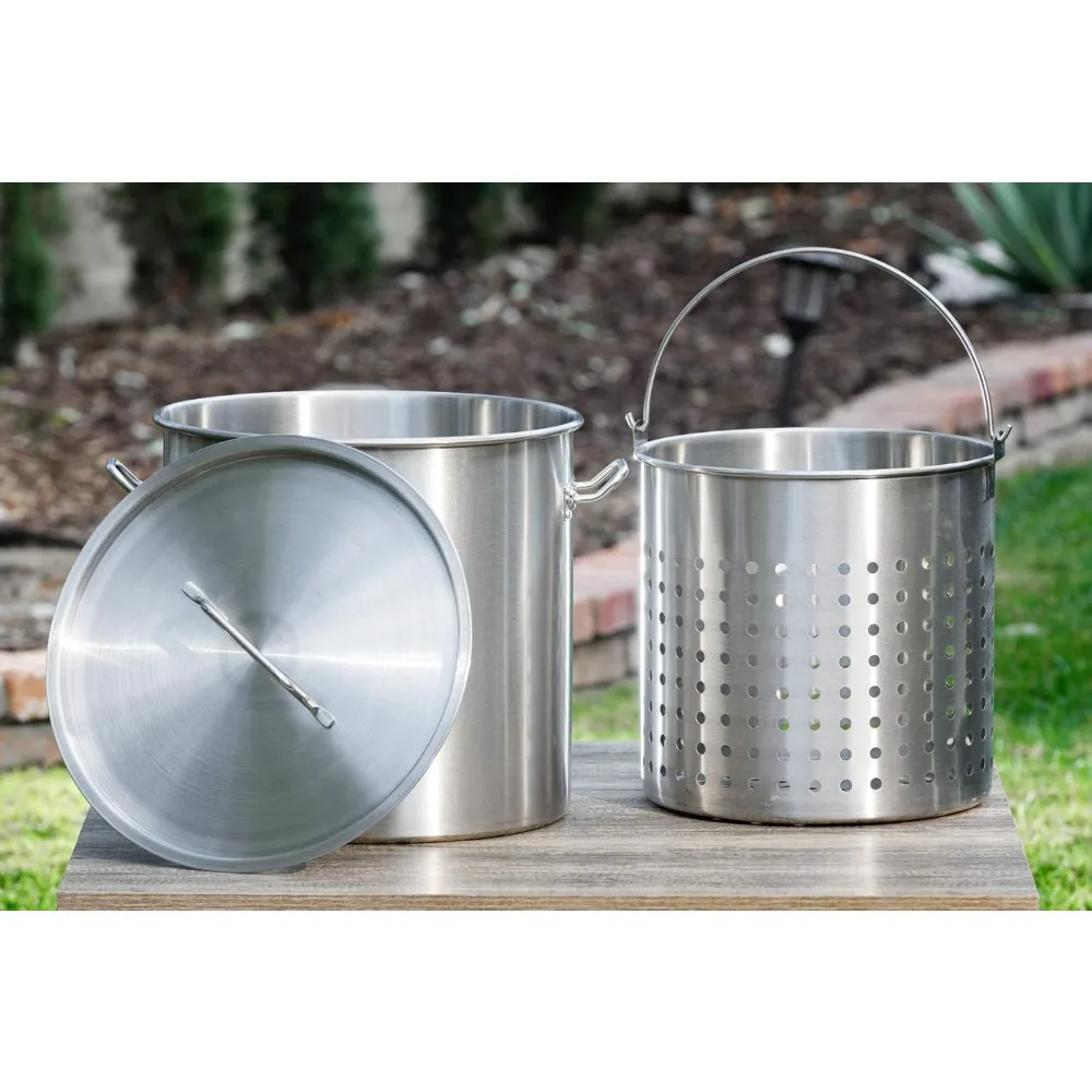 Barton 53Qt Stock Pot w/Strainer Basket Commercial Stainess Steel Food Grade 304 Turkey Deep Fryer Crawfish Clam Steamer
Barton 53Qt Stock Pot w/Strainer Basket Commercial Stainess Steel Food Grade 304 Turkey Deep Fryer Crawfish Clam Steamer