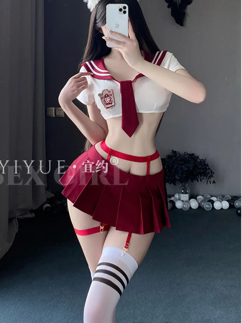 Sexy Short Sleeves JK Pleated Skirt Pure Desire Uniform Temptation Set Cute Sweet Charming Beautiful Suspender Socks Casual B8JG
Sexy Short Sleeves JK Pleated Skirt Pure Desire Uniform Temptation Set Cute Sweet Charming Beautiful Suspender Socks Casual B8JG