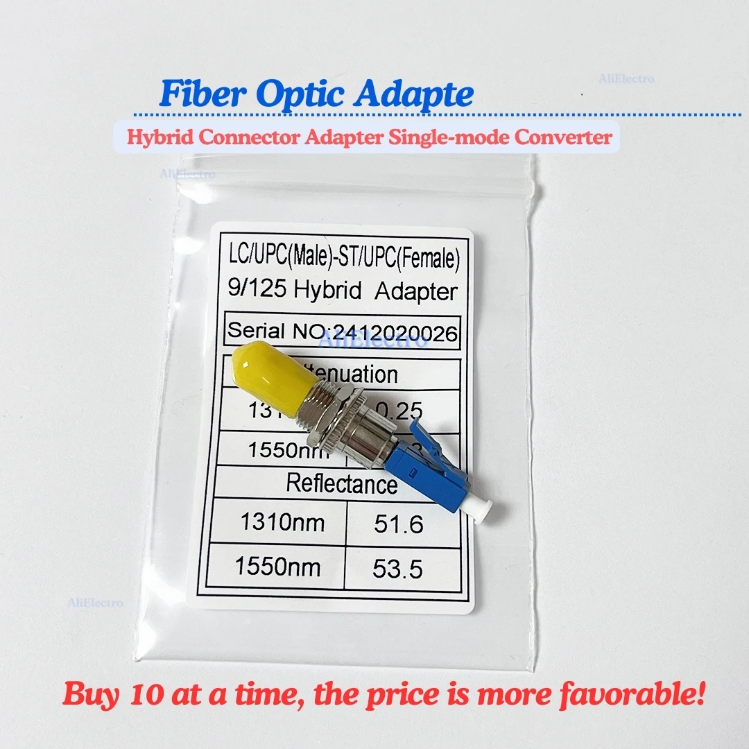 10PCS Fiber Optic Adapter UPC LC Male/Female to UPC ST Female Hybrid Connector Adapter Single-mode Converter
10PCS Fiber Optic Adapter UPC LC Male/Female to UPC ST Female Hybrid Connector Adapter Single-mode Converter