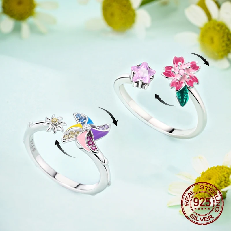 New Flower Anxiety Ring Fidget Spinner Rings for Women Cute Windmill Cherry Blossom Charms Finger Ring Anti Stress Rotate Gifts
New Flower Anxiety Ring Fidget Spinner Rings for Women Cute Windmill Cherry Blossom Charms Finger Ring Anti Stress Rotate Gifts
