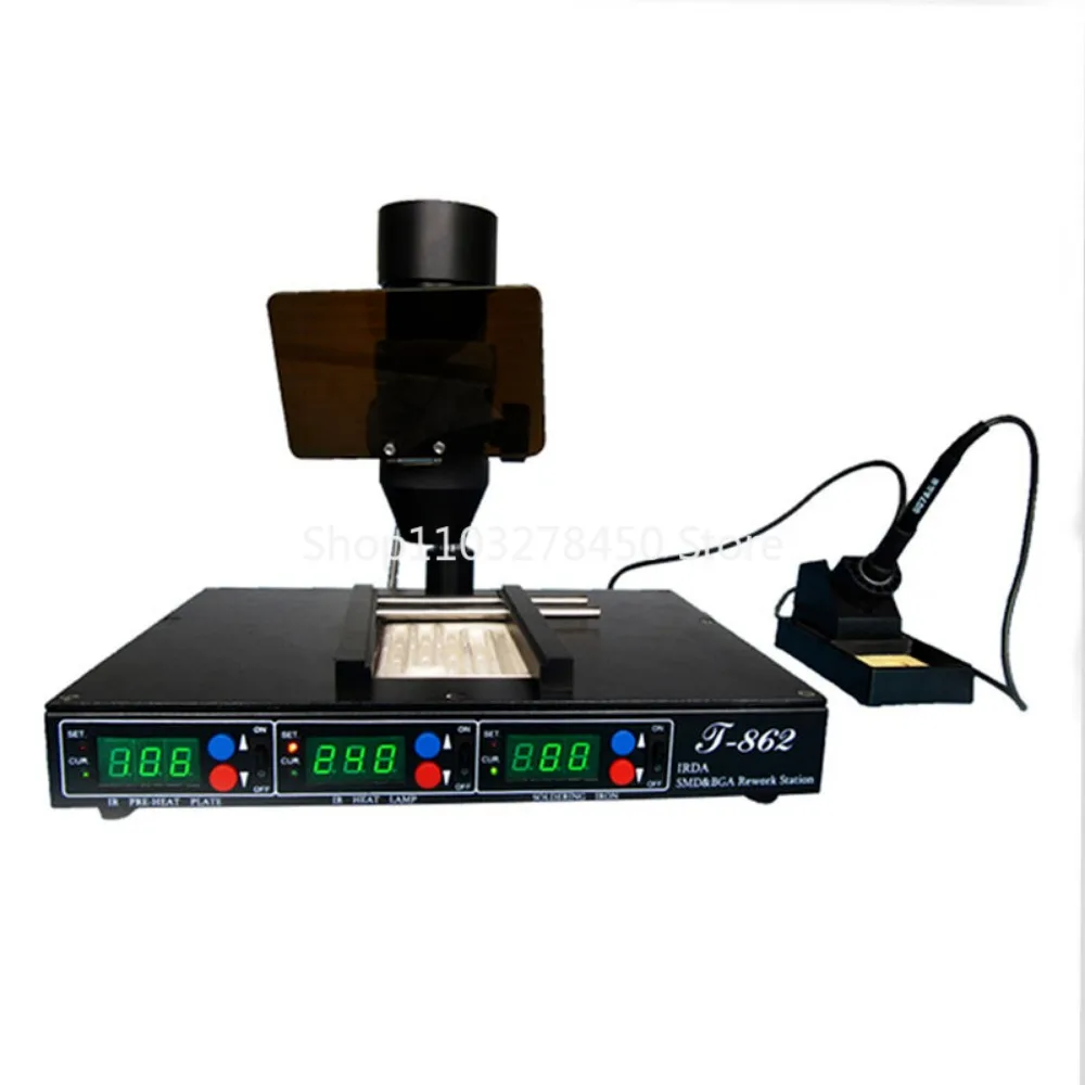 T-862 IRDA SMD BGA IR наладочная станция IRDA паяльная станция Инфракрасный SMT сварочный аппарат для ремонта паяльная станция
T-862 IRDA SMD BGA IR наладочная станция IRDA паяльная станция Инфракрасный SMT сварочный аппарат для ремонта паяльная станция