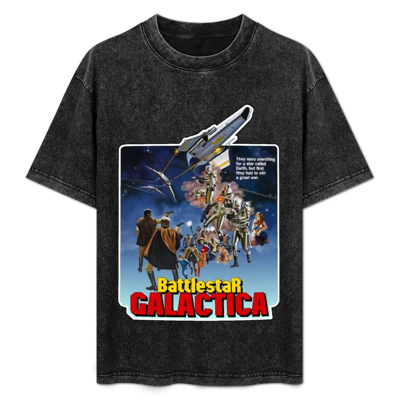 Vintage 1978 Universal Studios Battlestar Galactica Movie Poster T-Shirt Casual Basic Street Style T-Shirt
Vintage 1978 Universal Studios Battlestar Galactica Movie Poster T-Shirt Casual Basic Street Style T-Shirt