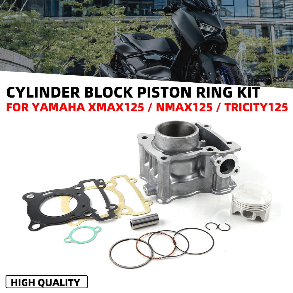 52mm Motorcycle Cylinder Piston Kit For Yamaha N-MAX125 XMAX125NEW Tricity 125 Zuma125 BWS125 Engine Replacement B8R-E1311-00
52mm Motorcycle Cylinder Piston Kit For Yamaha N-MAX125 XMAX125NEW Tricity 125 Zuma125 BWS125 Engine Replacement B8R-E1311-00