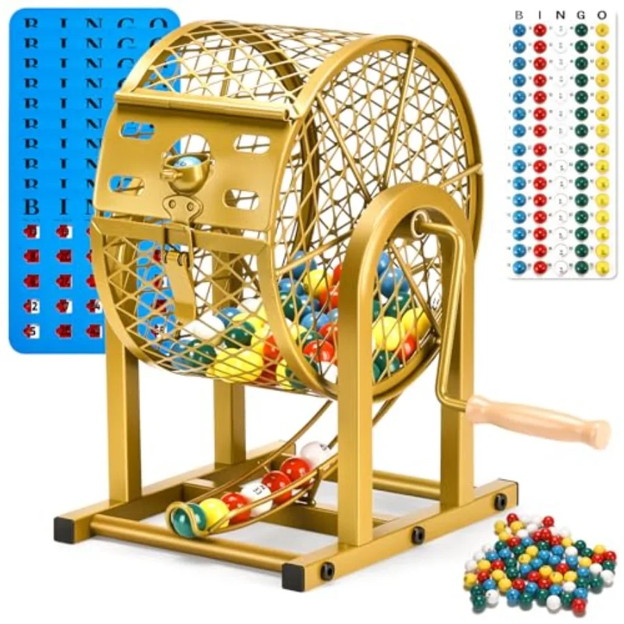 12" Bingo Game Set, 10 Reusable Bingo Cards with Sliding Windows Bingo Sets, High-Definition Printed Bingo Balls with Cage and
12" Bingo Game Set, 10 Reusable Bingo Cards with Sliding Windows Bingo Sets, High-Definition Printed Bingo Balls with Cage and