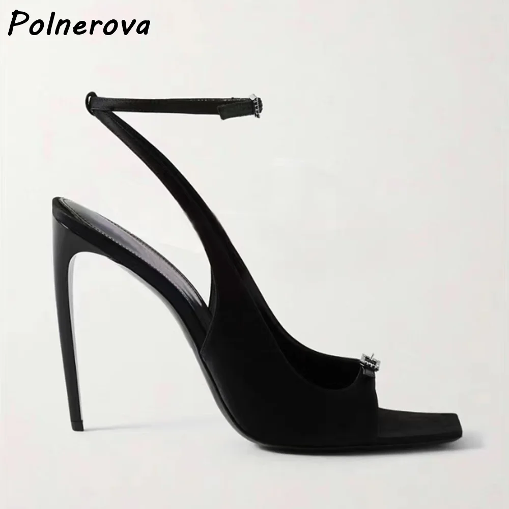 Black Rhinestone Buckle Sandals Square Toe Thin Heels Solid Black Fashion Sexy Summer Shoes Women's Concise Ankle Band Shoes
Black Rhinestone Buckle Sandals Square Toe Thin Heels Solid Black Fashion Sexy Summer Shoes Women's Concise Ankle Band Shoes