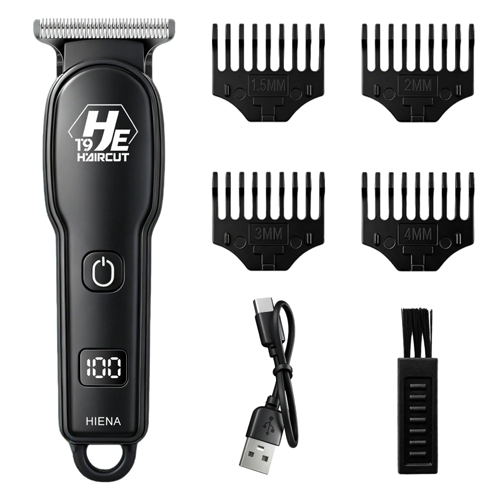 HIENA T9 Hair Trimmer for Men, Cordless Electric Beard Trimmer with LED Display, 4 Guide Combs USB Rechargeable
HIENA T9 Hair Trimmer for Men, Cordless Electric Beard Trimmer with LED Display, 4 Guide Combs USB Rechargeable