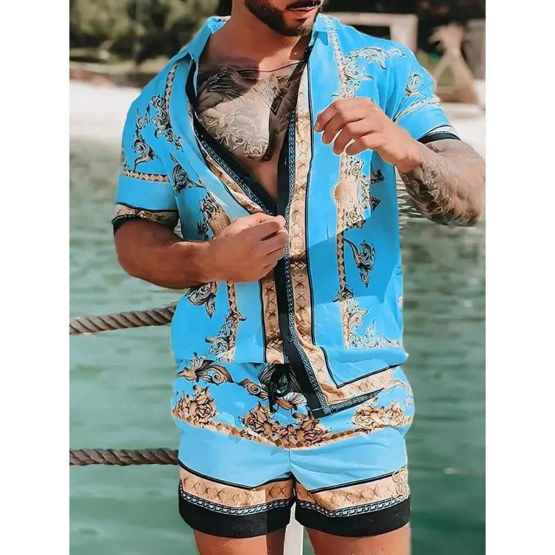 Vintage Men Shirts Sets Summer Golden Horse Print Beach Short Sleeve Shirt Shorts Casual Trip Mens Hawaiian 2 Piece Suit S-5XL
Vintage Men Shirts Sets Summer Golden Horse Print Beach Short Sleeve Shirt Shorts Casual Trip Mens Hawaiian 2 Piece Suit S-5XL