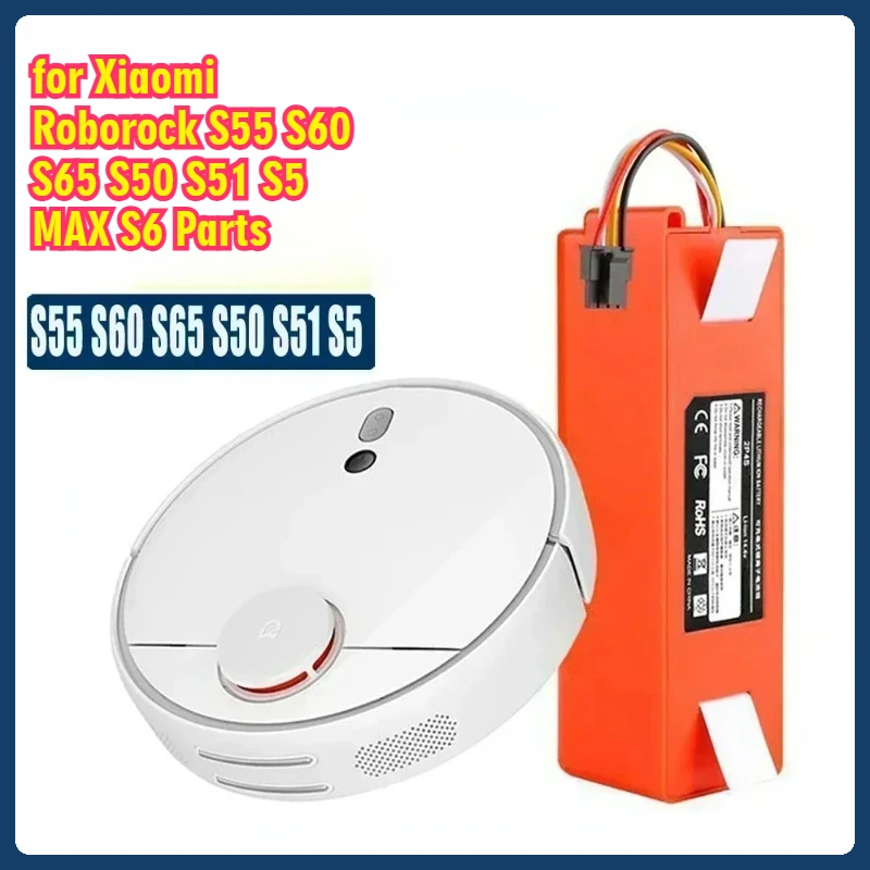 14.4V Robotic Vacuum Cleaner Replacement Battery for Xiaomi Roborock S55 S60 S65 S50 S51 S5 MAX S6 Parts
14.4V Robotic Vacuum Cleaner Replacement Battery for Xiaomi Roborock S55 S60 S65 S50 S51 S5 MAX S6 Parts
