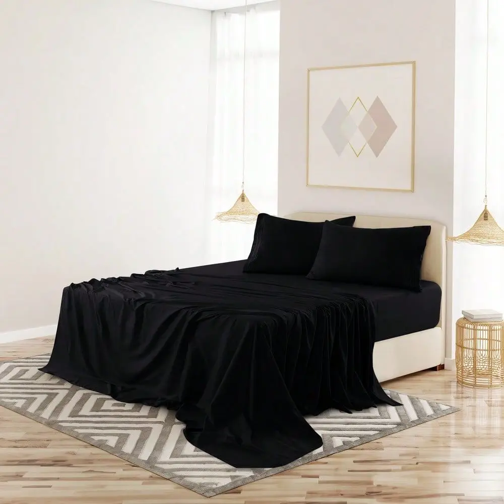 DECOR 4 Pc Solid Microfiber Bed Sheet Set Deep Pocket With Pillowcases, Lightweight And Breathable For YearRound Comfort, Easy
DECOR 4 Pc Solid Microfiber Bed Sheet Set Deep Pocket With Pillowcases, Lightweight And Breathable For YearRound Comfort, Easy