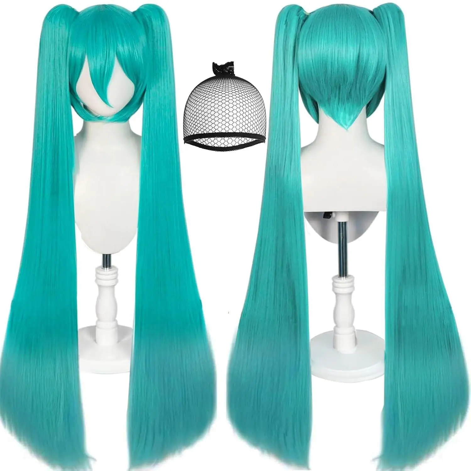 Synthetic Long Green Wig with 2 Ponytails for Women Long Straight Miku Wigs with Bangs for Cosplay Wig for Halloween Party
Synthetic Long Green Wig with 2 Ponytails for Women Long Straight Miku Wigs with Bangs for Cosplay Wig for Halloween Party 