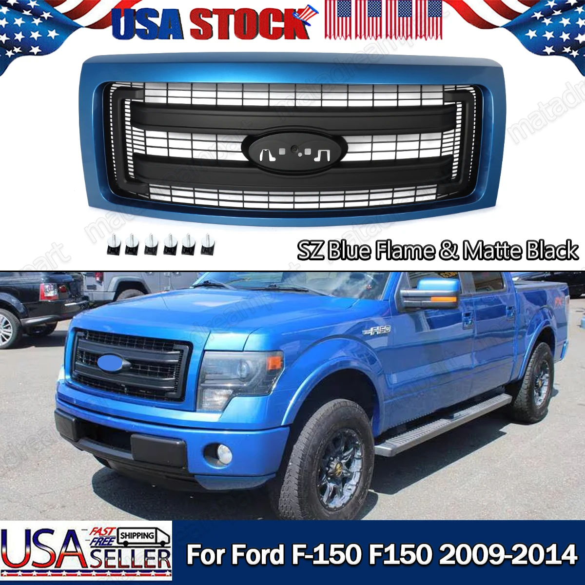 Blue Flame Metallic Car Front Grills For Ford F150 2009-2014 Front Bumper Grills Upper Grille Air Inlet Grills Radiator Grille
Blue Flame Metallic Car Front Grills For Ford F150 2009-2014 Front Bumper Grills Upper Grille Air Inlet Grills Radiator Grille