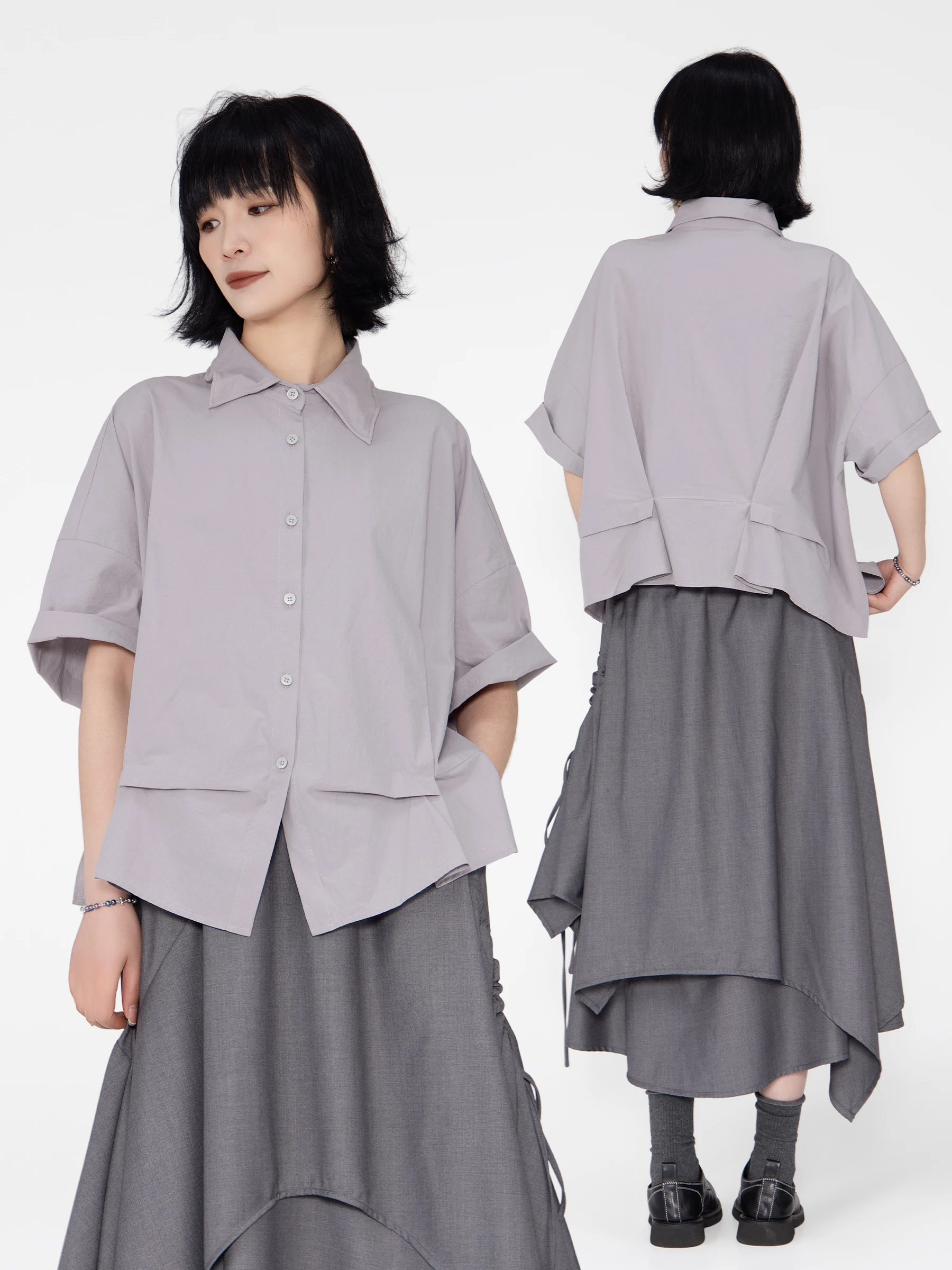 Bookru Casual Loose Short Sleeve Shirt Women's Simple Style Breathable Cotton Summer 2026 Fashion Decorative Stitching
Bookru Casual Loose Short Sleeve Shirt Women's Simple Style Breathable Cotton Summer 2026 Fashion Decorative Stitching