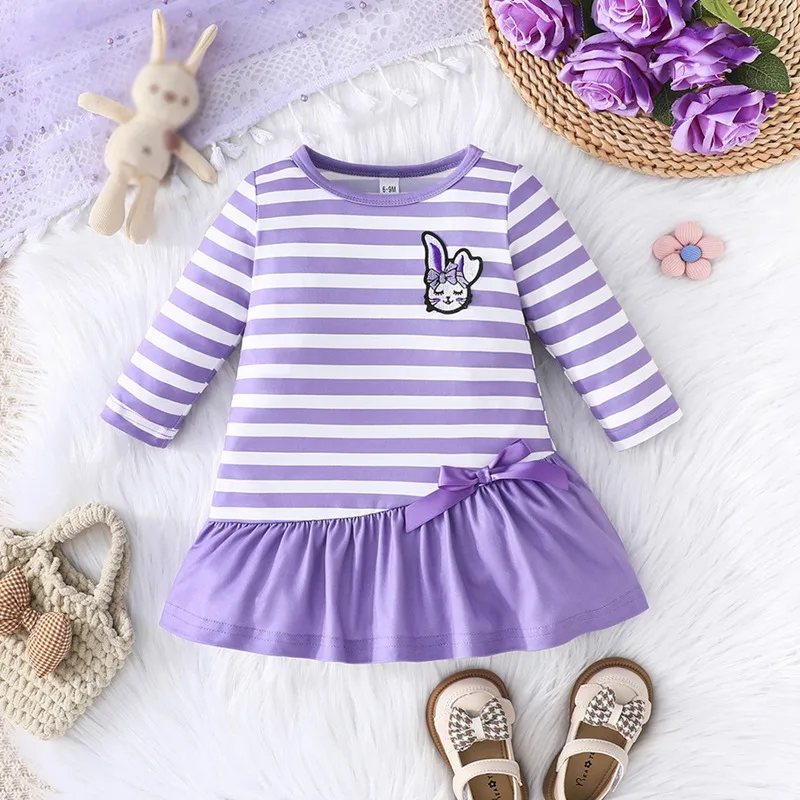 Spring Autumn Baby Girls' Dress New Cute Casual Striped Printed Round Neck Long Sleeve Dress Toddler Infant Girl Clothing
Spring Autumn Baby Girls' Dress New Cute Casual Striped Printed Round Neck Long Sleeve Dress Toddler Infant Girl Clothing