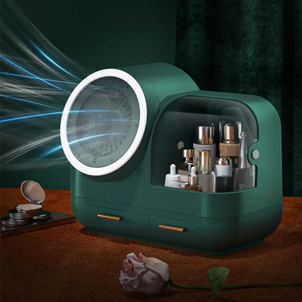 Multifunctional multi grid cosmetic storage box household spin make up mirror charging fan dimming LED light dressing table bag
Multifunctional multi grid cosmetic storage box household spin make up mirror charging fan dimming LED light dressing table bag