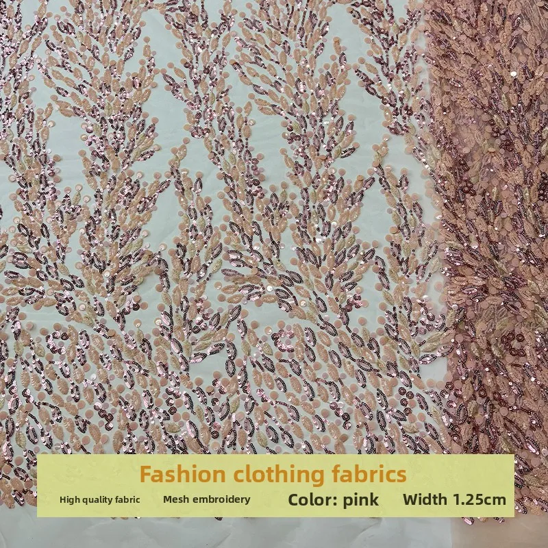 Mesh Leaf Beads Sequins Embroidered Fabric for Wedding Dress Childrens Clothing Design Cloth Diy By The Yard Sewing Material
Mesh Leaf Beads Sequins Embroidered Fabric for Wedding Dress Childrens Clothing Design Cloth Diy By The Yard Sewing Material