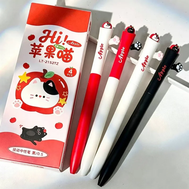24pcs/lot Creative Apple Cat Press Gel Pen Cute 0.5mm Neutral Pen School writing Supplies Promotional Gift
24pcs/lot Creative Apple Cat Press Gel Pen Cute 0.5mm Neutral Pen School writing Supplies Promotional Gift