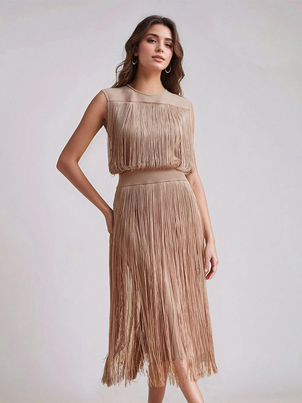 2025 New Tassel Patchwork Party Fashion Midi Dress Women Summer Sleeveless Solid High Street Ladies Vestidos
2025 New Tassel Patchwork Party Fashion Midi Dress Women Summer Sleeveless Solid High Street Ladies Vestidos
