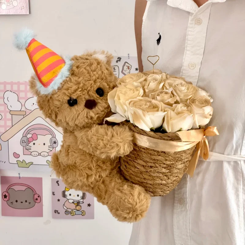 Kawaii Bear Plush Toy Cute Flower Basket Bear Soft Stuffed Doll Lovely Room Decor Girl Woman Birthday Valentine's Day Gift
Kawaii Bear Plush Toy Cute Flower Basket Bear Soft Stuffed Doll Lovely Room Decor Girl Woman Birthday Valentine's Day Gift