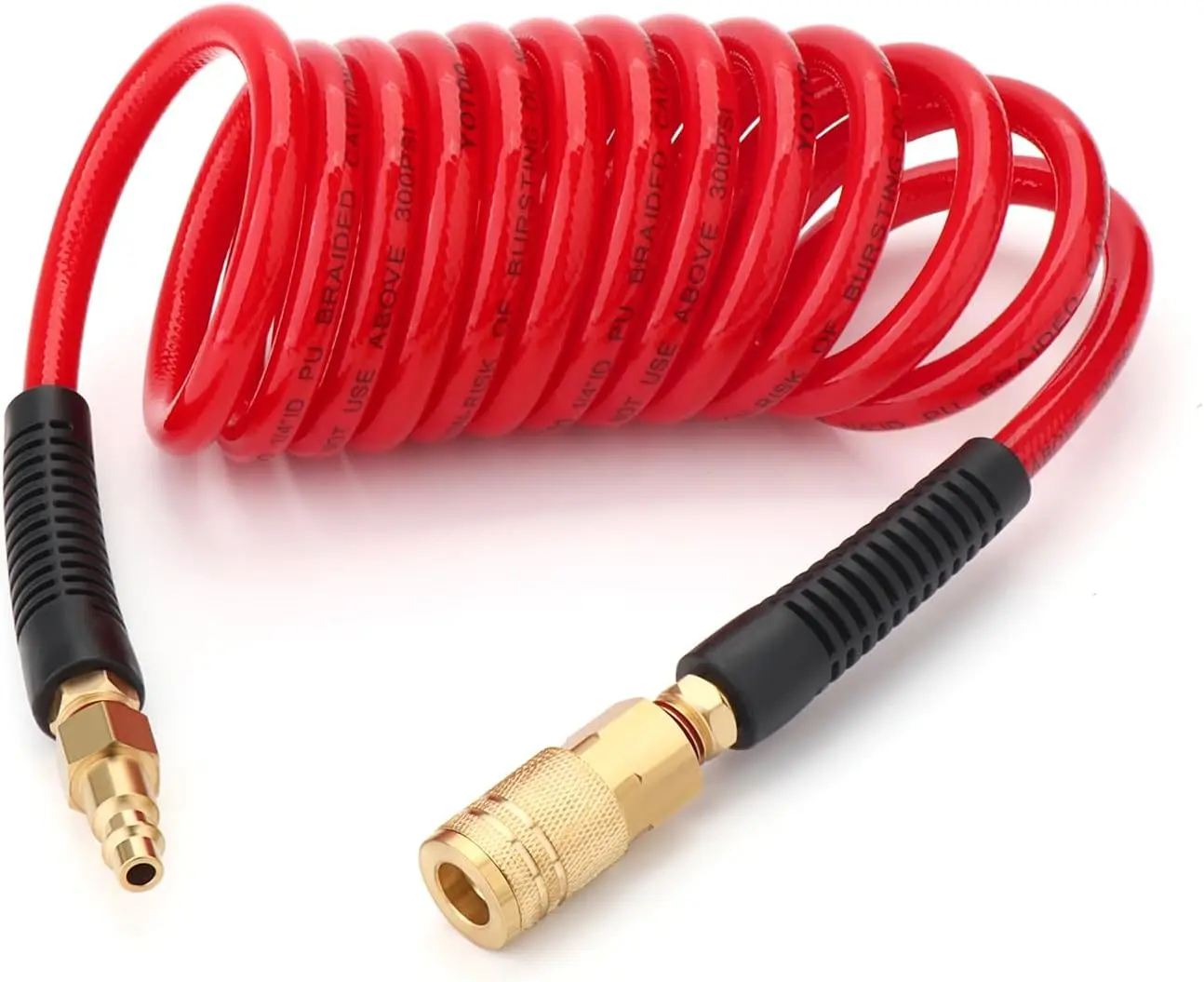 1/4" x 10FT Red Polyurethane Recoil Air Hose with Bend Restrictor, Quick Coupler & Plug
1/4" x 10FT Red Polyurethane Recoil Air Hose with Bend Restrictor, Quick Coupler & Plug