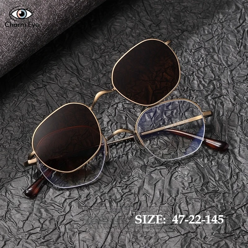 Magnetic Sunglasses Clip Retro Polygonal Pure Titanium Half Frame Myopia Men Can Be Matched with Anti Blue Light Glasses Women
Magnetic Sunglasses Clip Retro Polygonal Pure Titanium Half Frame Myopia Men Can Be Matched with Anti Blue Light Glasses Women