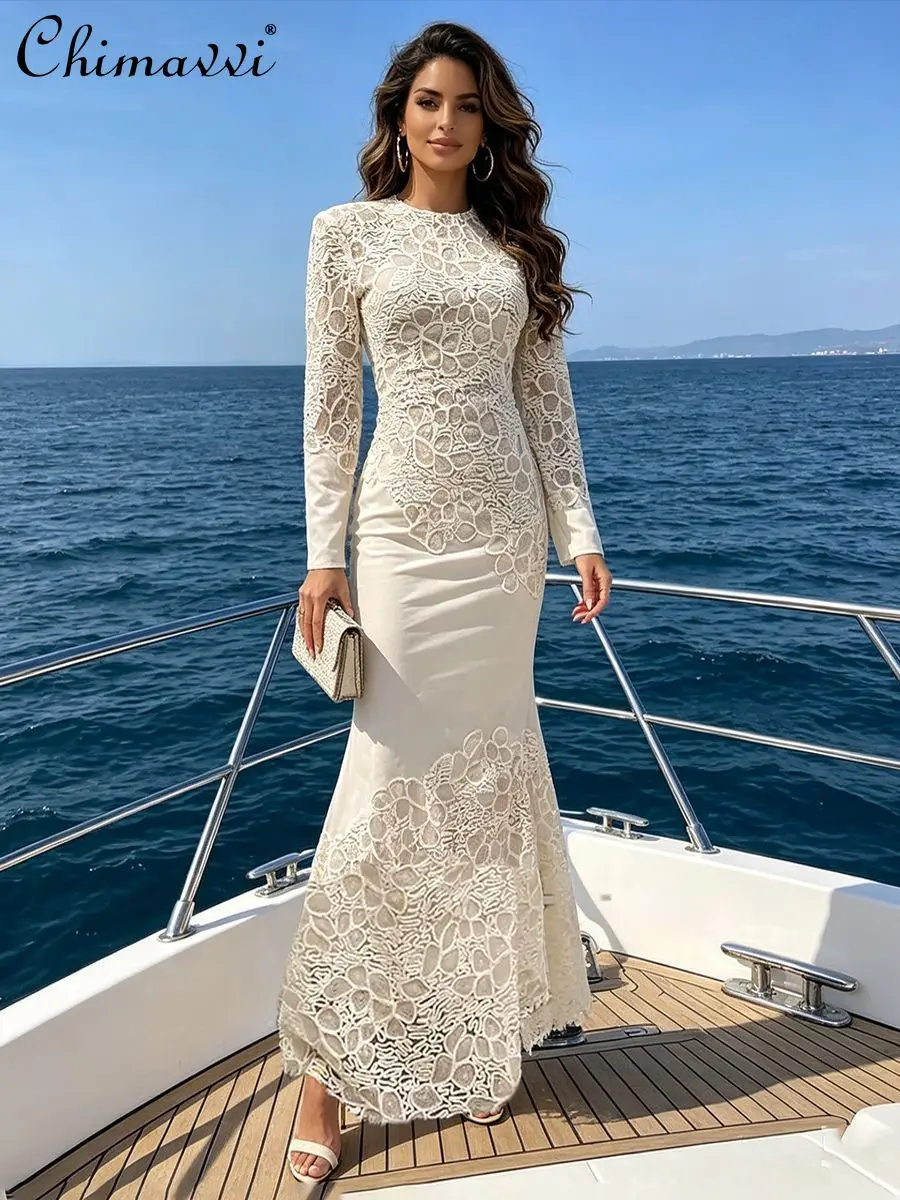 French Elegant Temperament Black Fishtail Dress Round Neck Long Sleeve Embroidered Sequins High Waist Hip-wrapped Dress Women
French Elegant Temperament Black Fishtail Dress Round Neck Long Sleeve Embroidered Sequins High Waist Hip-wrapped Dress Women