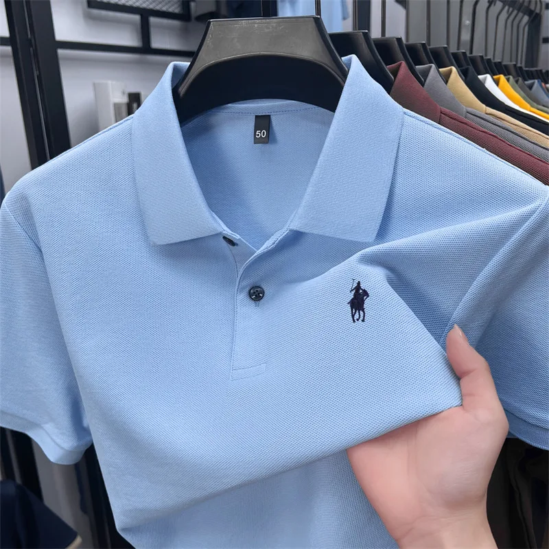 Advanced brand 100% cotton men short sleeve polo shirt luxury pony embroidery summer business casual solid color comfort T-shirt
Advanced brand 100% cotton men short sleeve polo shirt luxury pony embroidery summer business casual solid color comfort T-shirt
