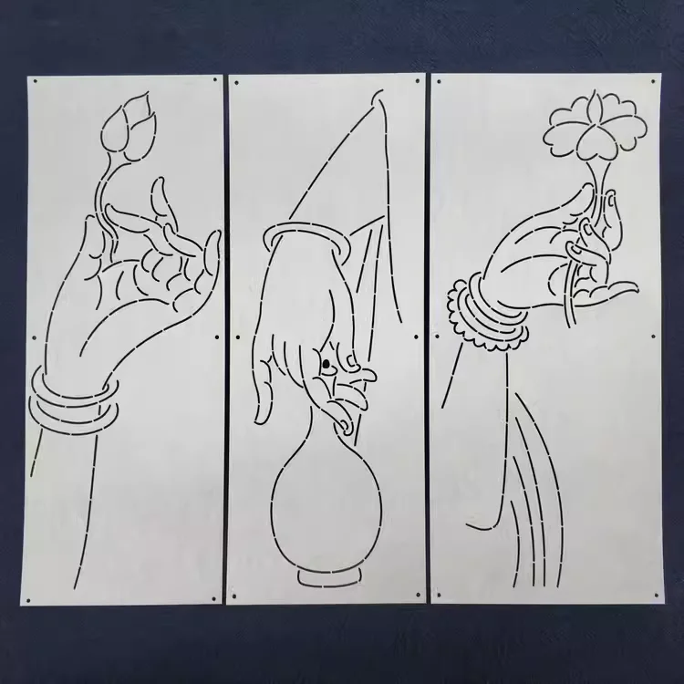 3pcs/set Buddha's hand pattern holding a flower Sashiko embroidery drawing template Sashiko embroidery soft template
3pcs/set Buddha's hand pattern holding a flower Sashiko embroidery drawing template Sashiko embroidery soft template