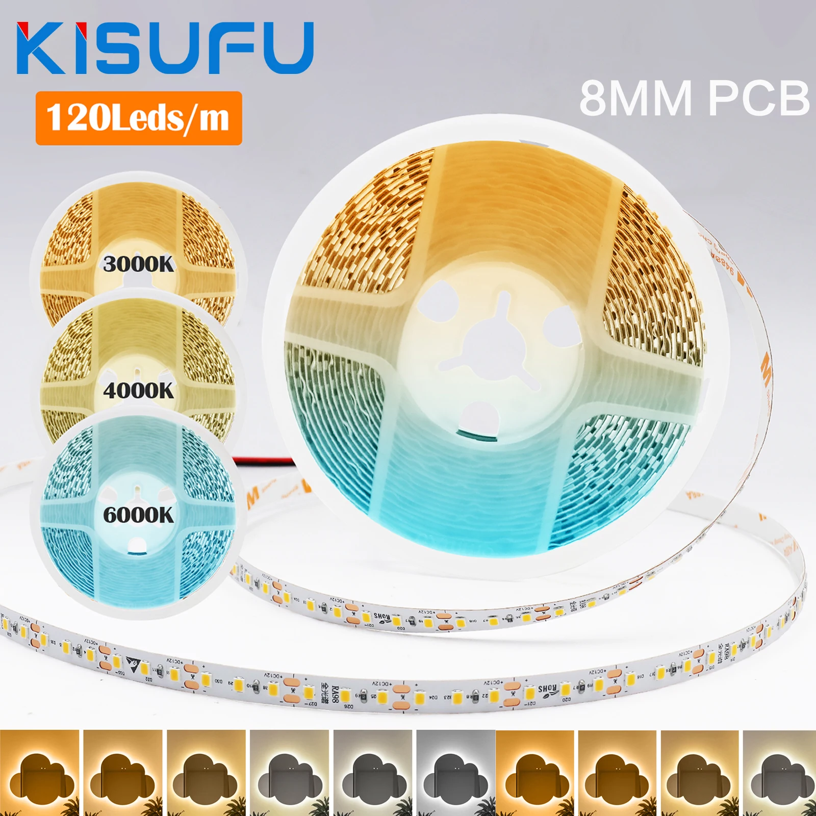 5M 10M SMD 2835 LED Strip Light 8MM PCB RA98 12V 120LEDs/M Super Bright 3000K 4000K 6000K Flexible Adhesive Tape Home Lighting
5M 10M SMD 2835 LED Strip Light 8MM PCB RA98 12V 120LEDs/M Super Bright 3000K 4000K 6000K Flexible Adhesive Tape Home Lighting