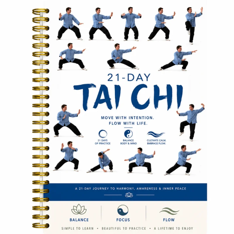 21-Day Tai Chi Practice Guide Book for Beginners, Step-By-Step Tai Chi Movement Instruction Spiral Notebook, Daily Tai Chi Training Manual for Inner Peace And Balance, Ideal for Home And Gym Tai Chi Routine
21-Day Tai Chi Practice Guide Book for Beginners, Step-By-Step Tai Chi Movement Instruction Spiral Notebook, Daily Tai Chi Training Manual for Inner Peace And Balance, Ideal for Home And Gym Tai Chi Routine