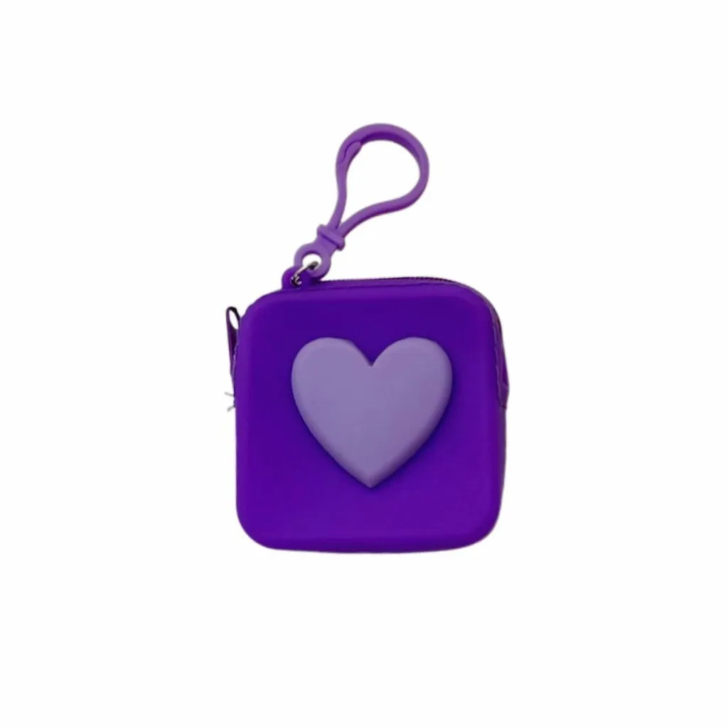 Silicone Coin Purse Functional Heart Decor Coin Purse Square Mini Bag Versatile Waterproof Storage Pouch For Women'S Accessories
Silicone Coin Purse Functional Heart Decor Coin Purse Square Mini Bag Versatile Waterproof Storage Pouch For Women'S Accessories