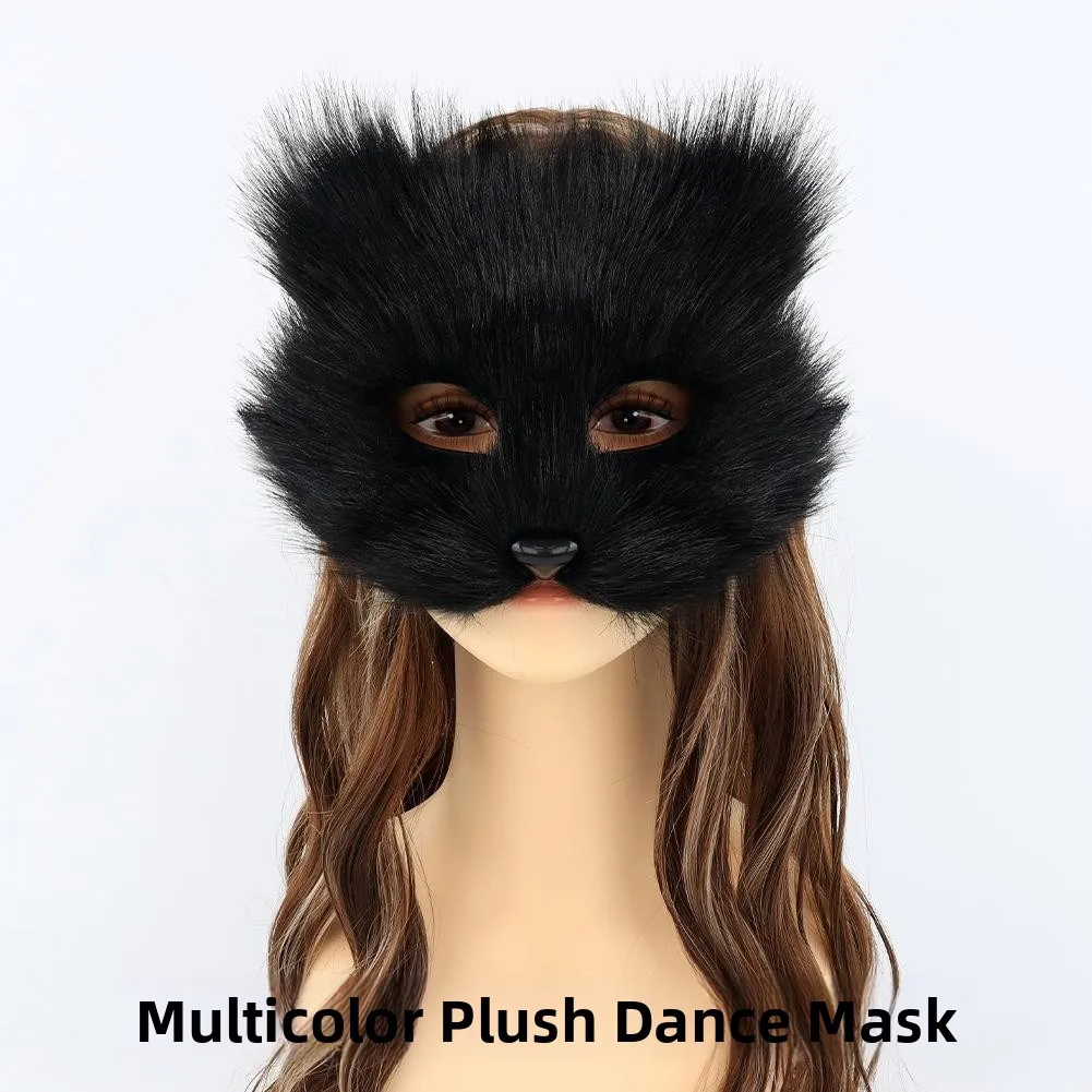 Halloween Face Mask Plush Semi-Head Mask Animal Costume Party Handmade Adult Prop Fake Fur Feline Masquerade Accessory
Halloween Face Mask Plush Semi-Head Mask Animal Costume Party Handmade Adult Prop Fake Fur Feline Masquerade Accessory