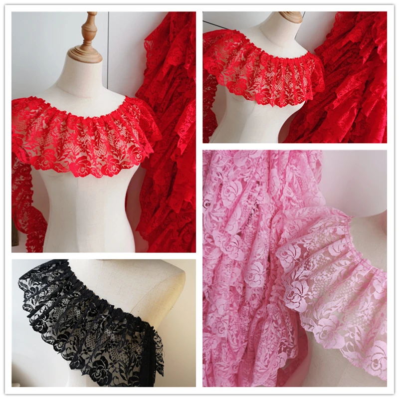 15cm Wide Embroidered Rose Figure Pleated Lace Polyester Cotton Fabric Clothes Cheongsam Skirt Tie Material Sewing Accessories
15cm Wide Embroidered Rose Figure Pleated Lace Polyester Cotton Fabric Clothes Cheongsam Skirt Tie Material Sewing Accessories