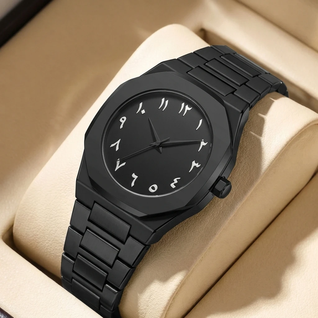 1pc All Black Metal Watchband Watch with Octagonal Case, Unique Digital Dial, Simple and Stylish, Unisex, Suitable
1pc All Black Metal Watchband Watch with Octagonal Case, Unique Digital Dial, Simple and Stylish, Unisex, Suitable