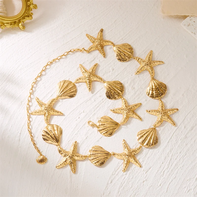 Classic Metal Starfish Waist Chain for Women Exaggerated Shell Starfish Splicing Belly Chain Summer Holiday Body Jewelry
Classic Metal Starfish Waist Chain for Women Exaggerated Shell Starfish Splicing Belly Chain Summer Holiday Body Jewelry