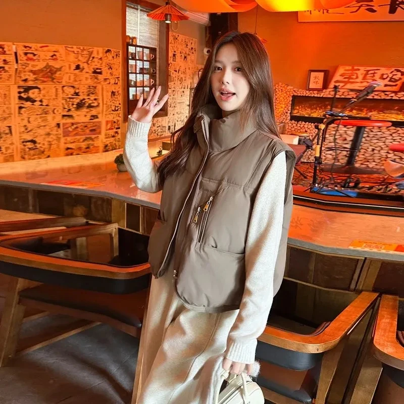 Autumn Winter Down Cotton Vest Women New Sleevele Stand Parkas Warm Short Vest Coat Female Waistcoat Overcoat Ladies Tops
Autumn Winter Down Cotton Vest Women New Sleevele Stand Parkas Warm Short Vest Coat Female Waistcoat Overcoat Ladies Tops