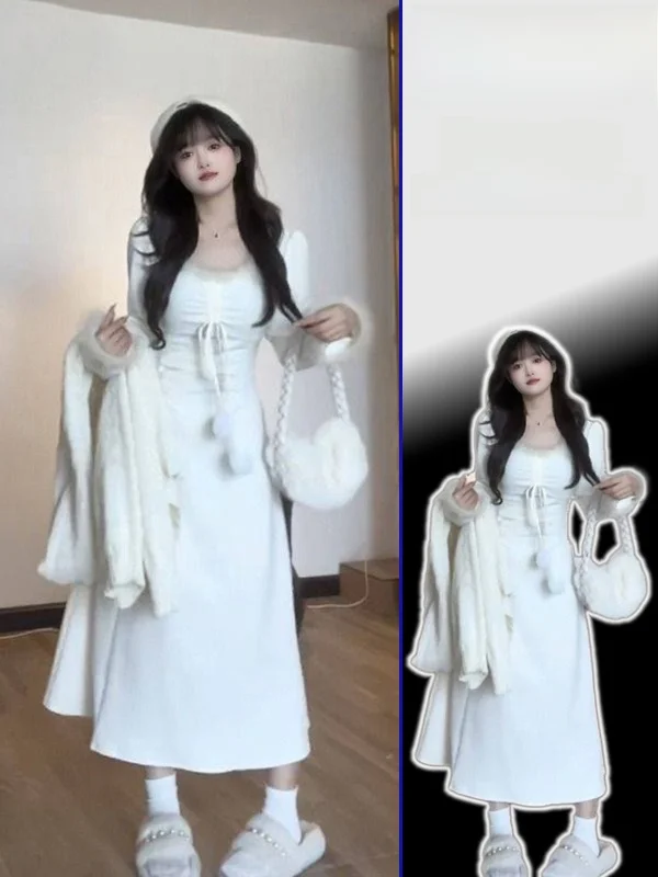 Ele plus Size Women's Dr Faux Fur Splicing A-Line Skirt High Waist Slim Fit Long Sve Zipper Closure Daily Wear
Ele plus Size Women's Dr Faux Fur Splicing A-Line Skirt High Waist Slim Fit Long Sve Zipper Closure Daily Wear