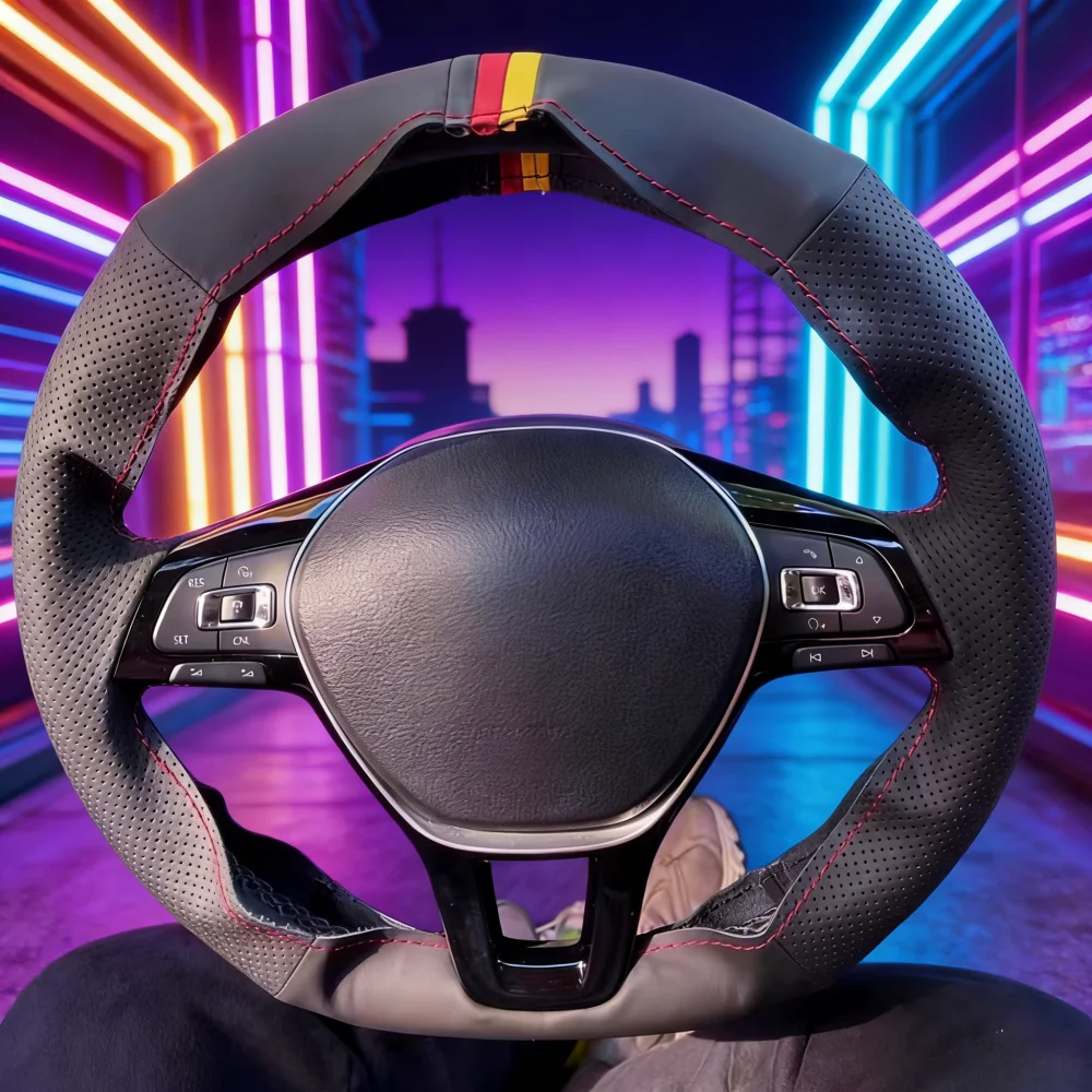 Черный кожаный чехол из микрофибры по индивидуальному заказу Golf 7 Mk7, новый чехол на руль автомобиля Polo Jetta Passat B8 Sharan для Volkswagen Tiguan
Черный кожаный чехол из микрофибры по индивидуальному заказу Golf 7 Mk7, новый чехол на руль автомобиля Polo Jetta Passat B8 Sharan для Volkswagen Tiguan