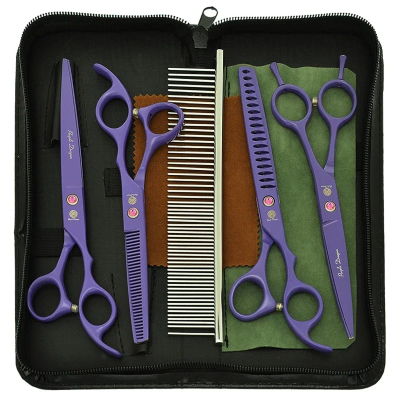 7 inch Purple Dragon Pets Scissors for Dogs Grooming High Quality 440c Steel Animals Hair Cutting Thinning Styling Shears B0040B
7 inch Purple Dragon Pets Scissors for Dogs Grooming High Quality 440c Steel Animals Hair Cutting Thinning Styling Shears B0040B