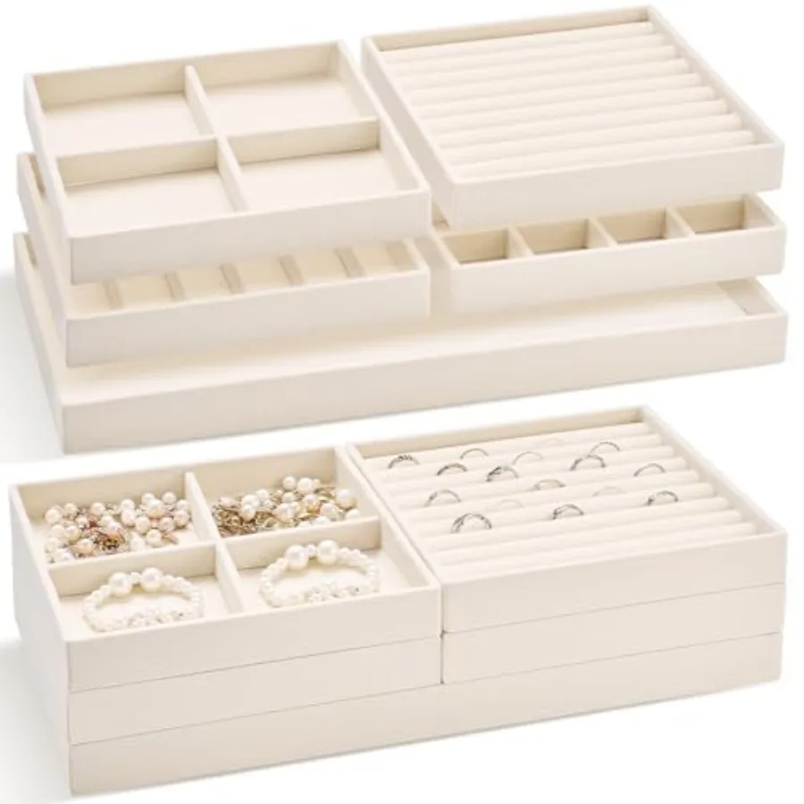 Набор из 10 штабелируемых подносов-органайзеров для ювелирных изделий для ящика, 14-дюймовый бархатный ящик для ювелирных изделий, вставка для хранения со съемным Divi
Набор из 10 штабелируемых подносов-органайзеров для ювелирных изделий для ящика, 14-дюймовый бархатный ящик для ювелирных изделий, вставка для хранения со съемным Divi