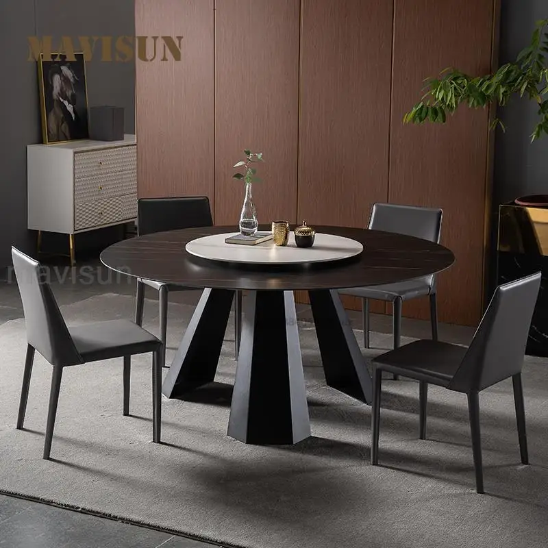 Modern Minimalist Round Table With 360° Rotating Turntable Household Carbon Steel Frame Furniture Simplicity Dining Room Tables
Modern Minimalist Round Table With 360° Rotating Turntable Household Carbon Steel Frame Furniture Simplicity Dining Room Tables